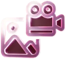 Icono que representa la creación de Fotografía y Video para redes sociales, videos institucionales y comerciales.